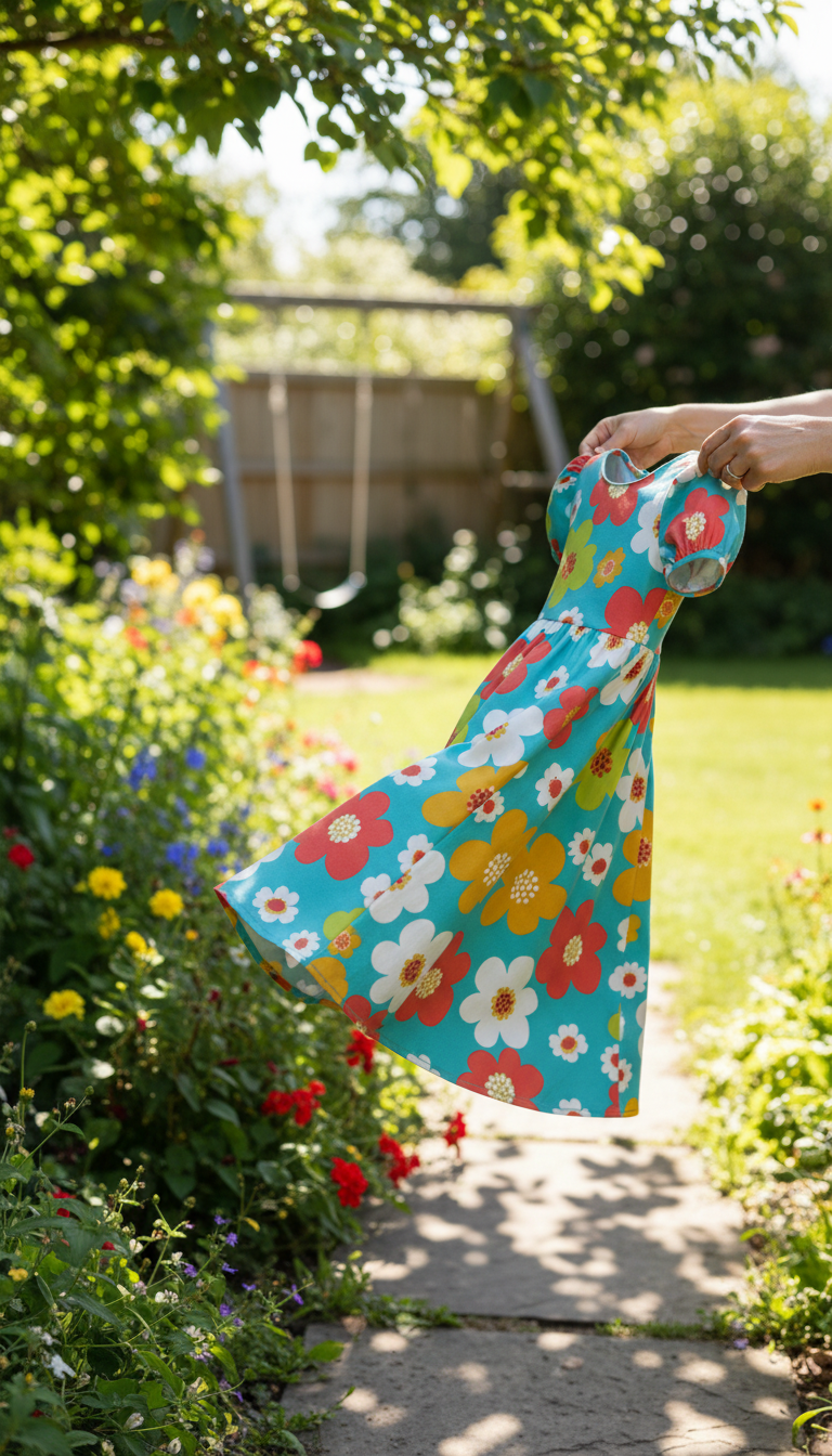 Aqua Breeze Floral Print Frock in use