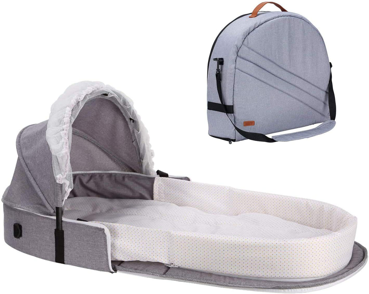 Portable Foldable Baby Travel Bed with Canopy & Mosquito Net