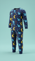 A playful nightsuit from Rare Juniors, presented at a 3/4 angle to highlight the vibrant patterns and comfortable fabric....