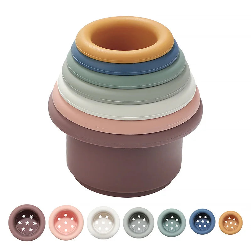Silicone Stacking Cups — 7 Piece Set