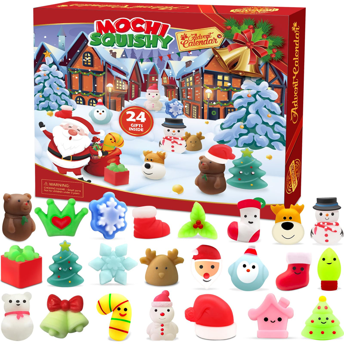 Mochi squishy advent calendar box with the 24 squishy toys