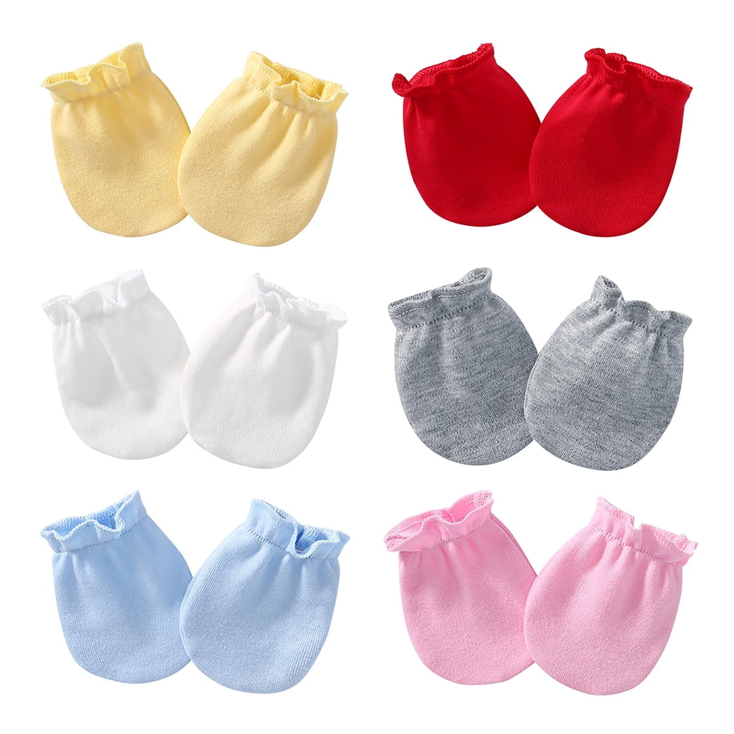 Newborn Cotton Mittens — 6 Pairs