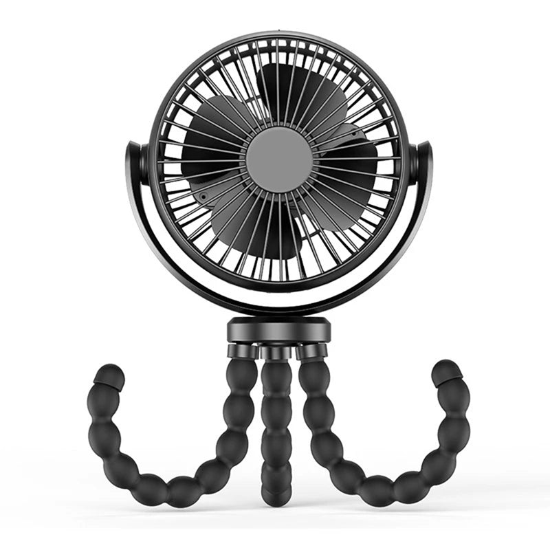 Flexible Tripod Stroller Fan — USB Rechargeable