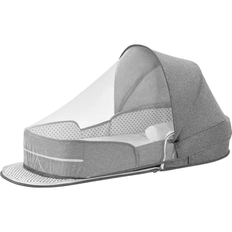 Portable Foldable Baby Travel Bed with Canopy & Mosquito Net