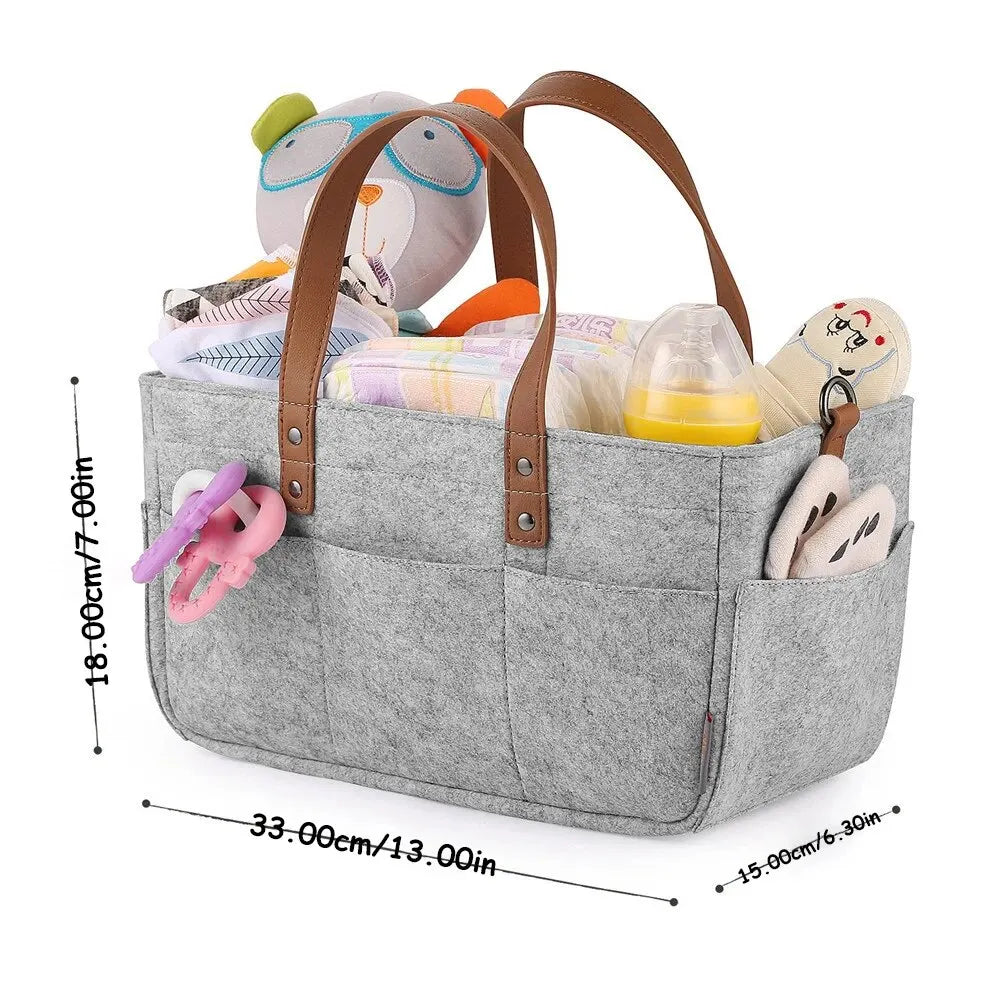 Felt diaper caddy organizer with size dimensions
