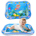 Inflatable tummy time water mat with floating sea creatures