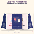 Little One, You Are Loved printable prayer cards and baby milestone cards — full set of 25 cards