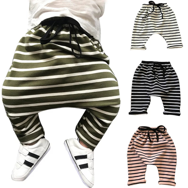 Striped harem pants for infants and toddlers
