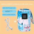 USB heated baby bottle warmer cover with cartoon cat print and USB cable